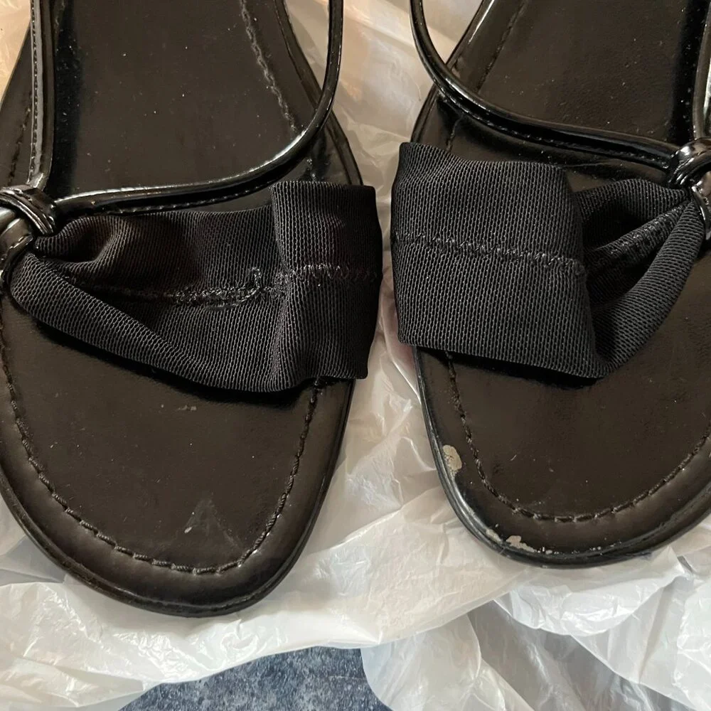 CATO slip-on black sandals with 2-inch heels - size: 9.5